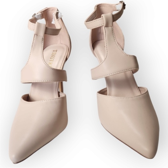 TINSTREE,Stunners! Sexy T-Strap Womens High Heels Pointed Toe Pumps size 9, NWOT - Picture 2 of 14
